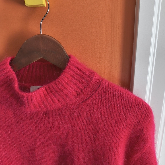 COS Bright Pink Alpaca Blend Turtleneck Sweater - Picture 8 of 8